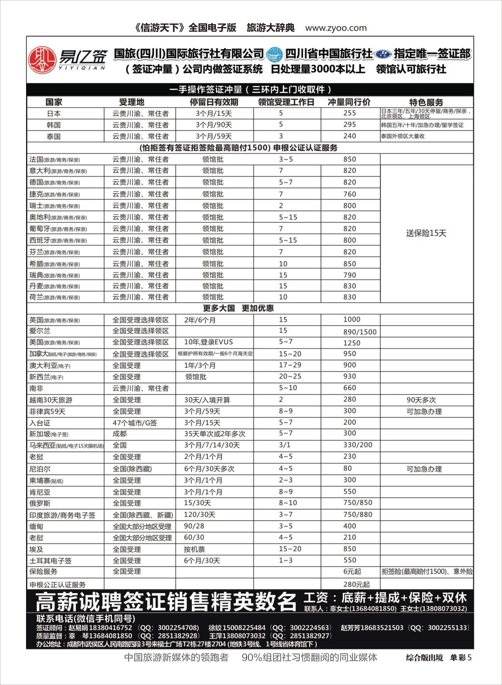 H单彩005四川国际旅行社有限公司-易亿签签证中心