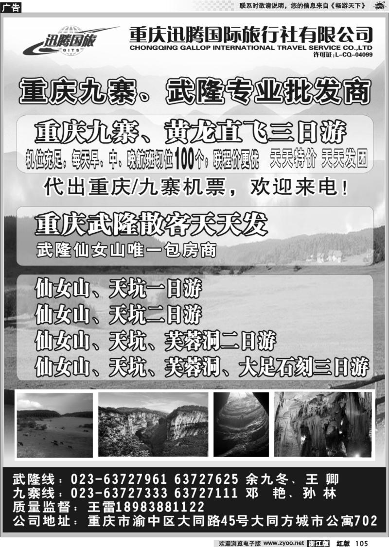 105 重庆迅腾国际旅行社有限公司