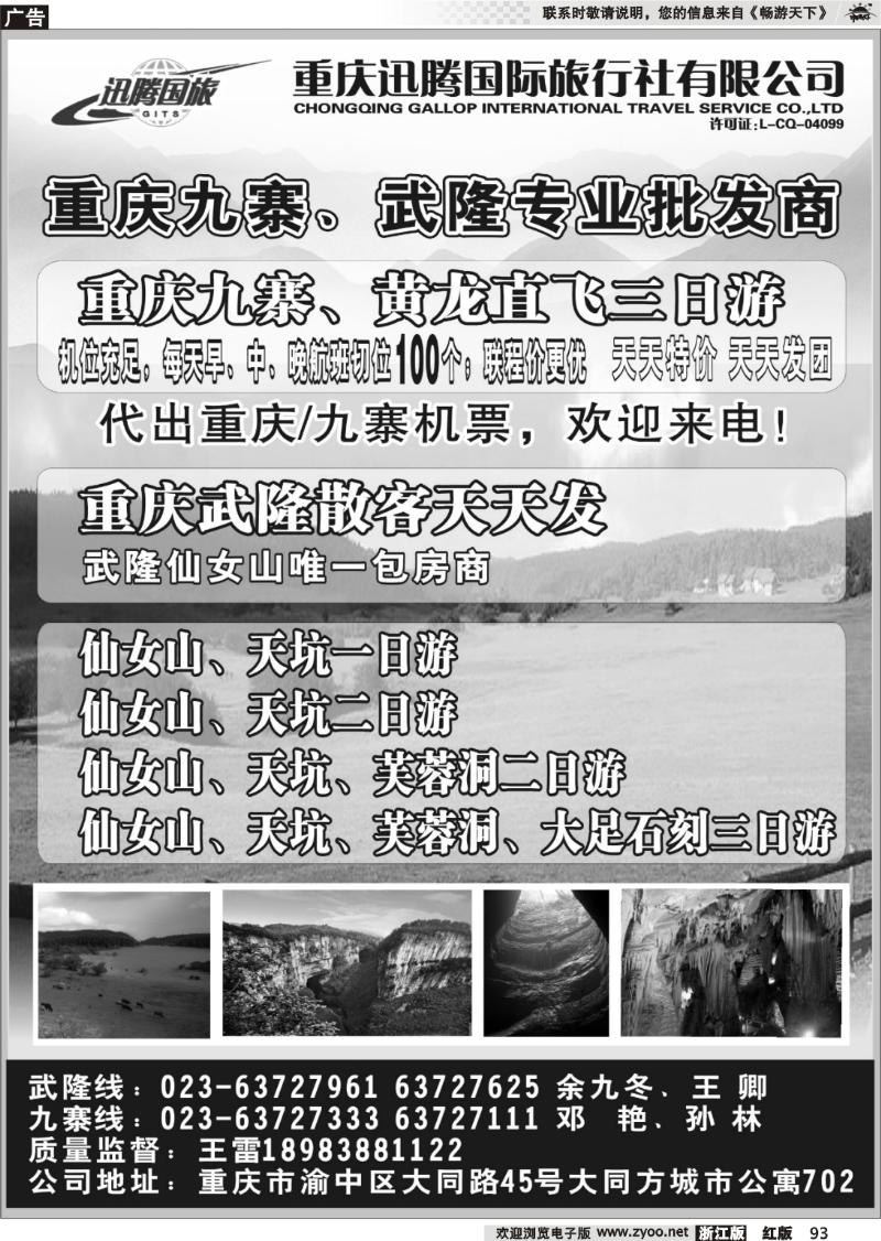 93 重庆迅腾国际旅行社有限公司