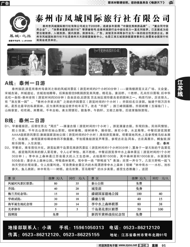 95 泰州市凤城国际旅行社有限公司