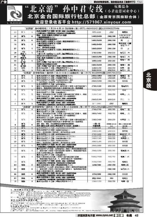 45 “北京游”孙中君专线●北京金台国旅