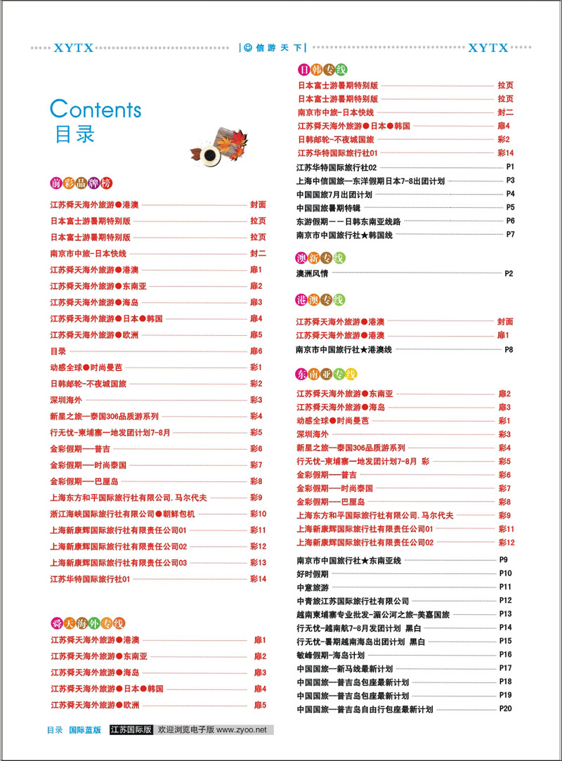 国际版蓝版扉6 目录