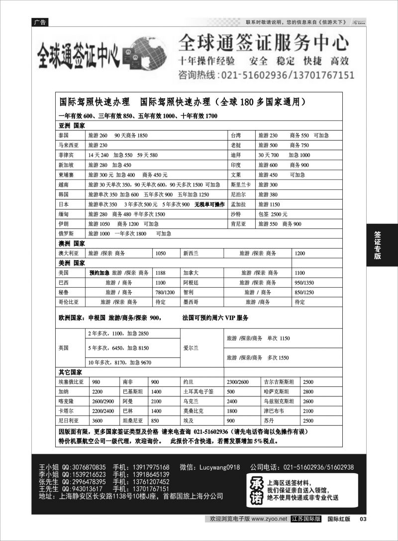 P3 上海全球通签证  ｛10697｝ 签证专版