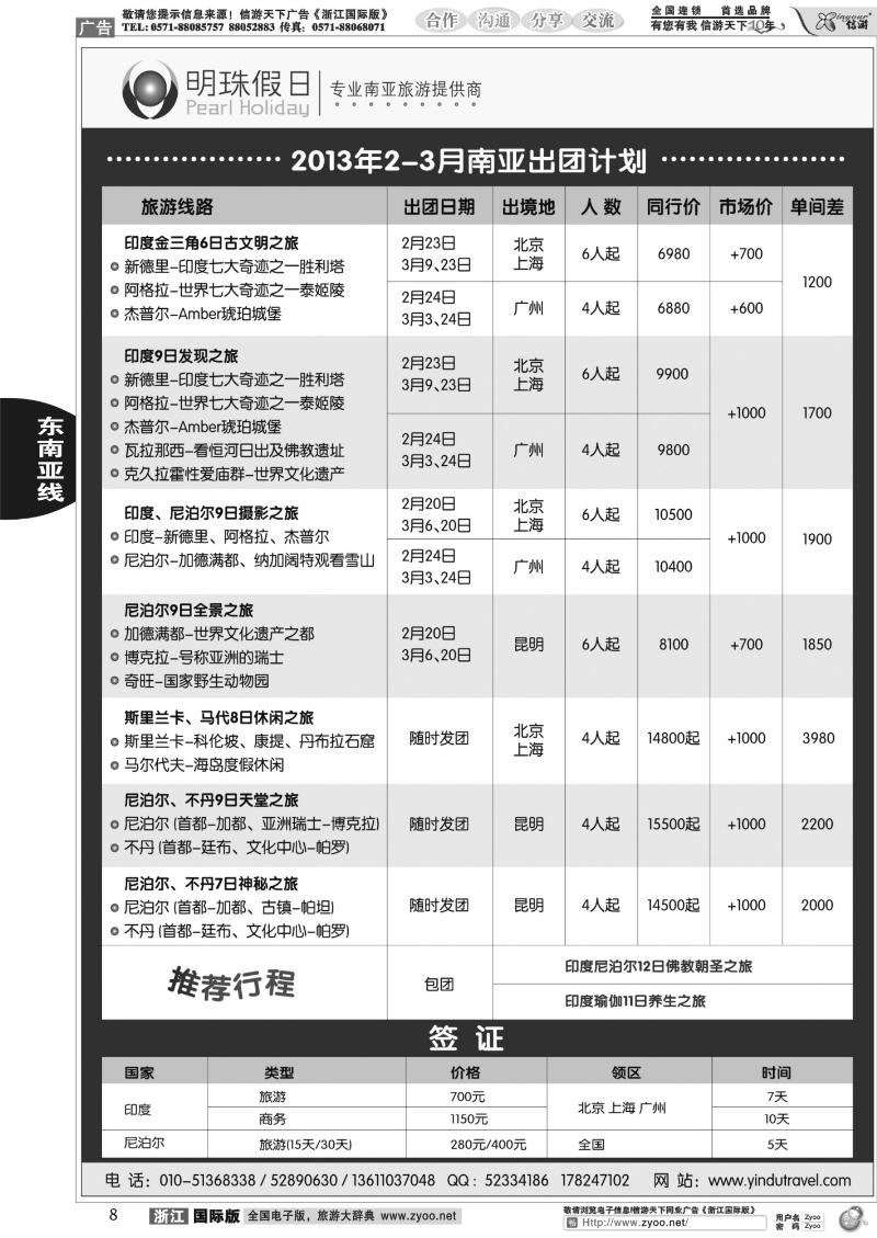 8 明珠假日-不丹、尼泊尔、印度、斯里兰卡专线