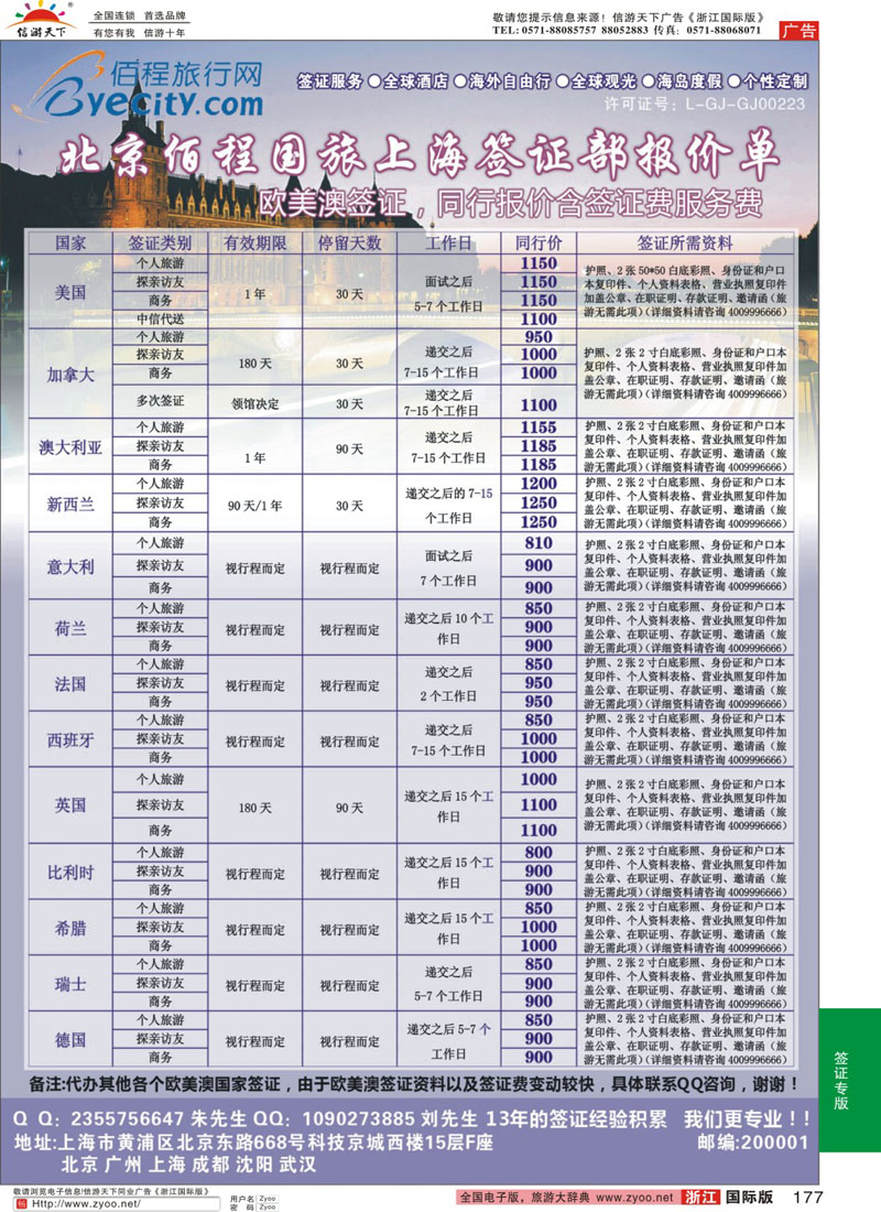 177 北京佰程国旅-上海签证部 