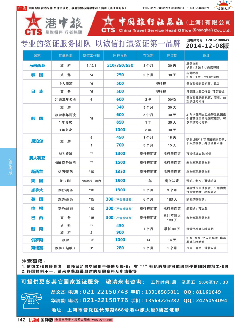 142 港中旅旗下中旅总社签证服务