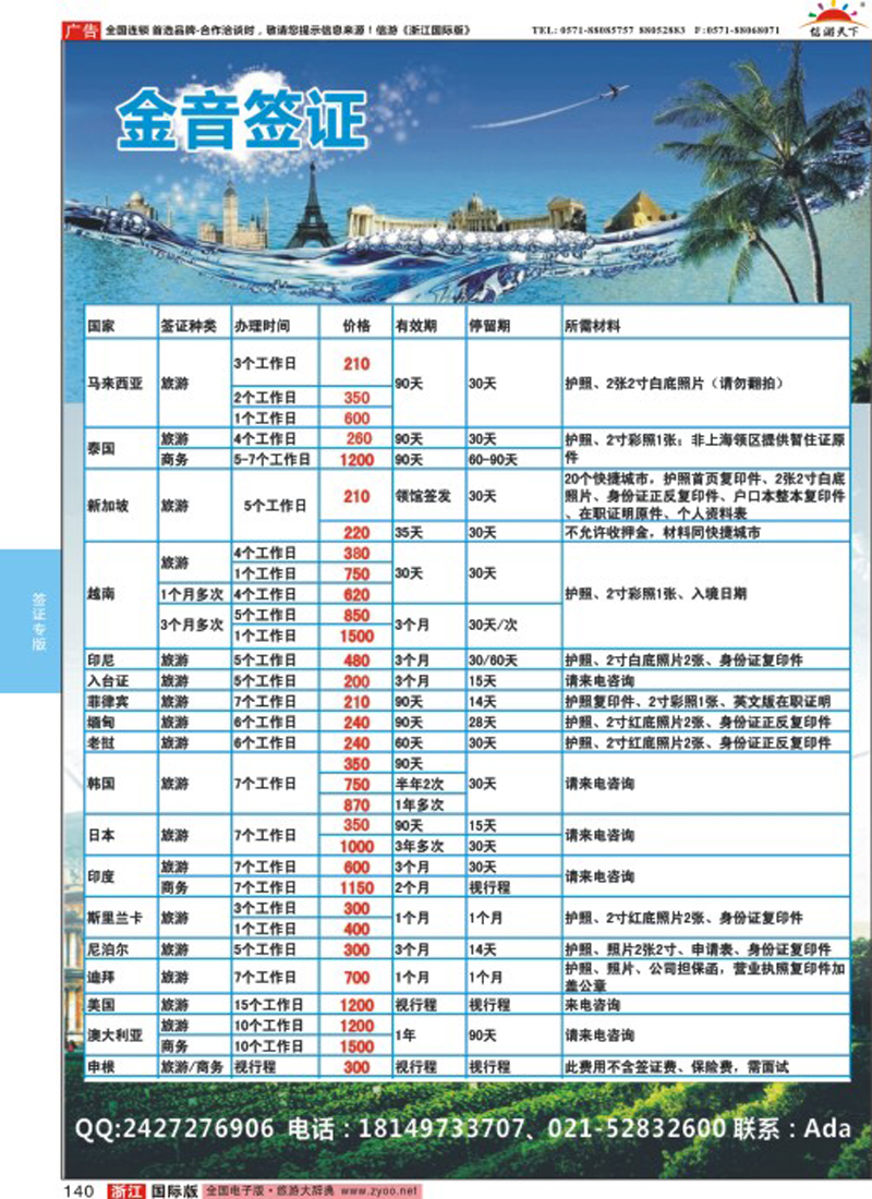 140 金音签证 