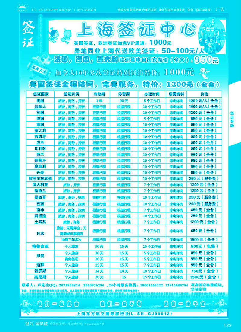 129 小儿签证 