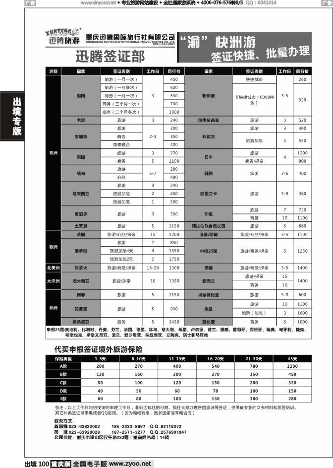 100  迅腾国旅  签证（黑白）