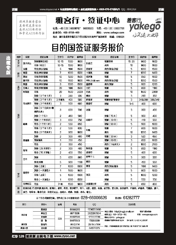 128   雅客签证