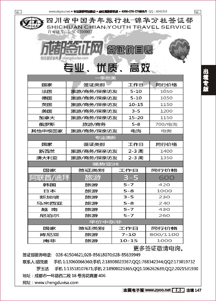 147  省青旅-锦华分社-签证