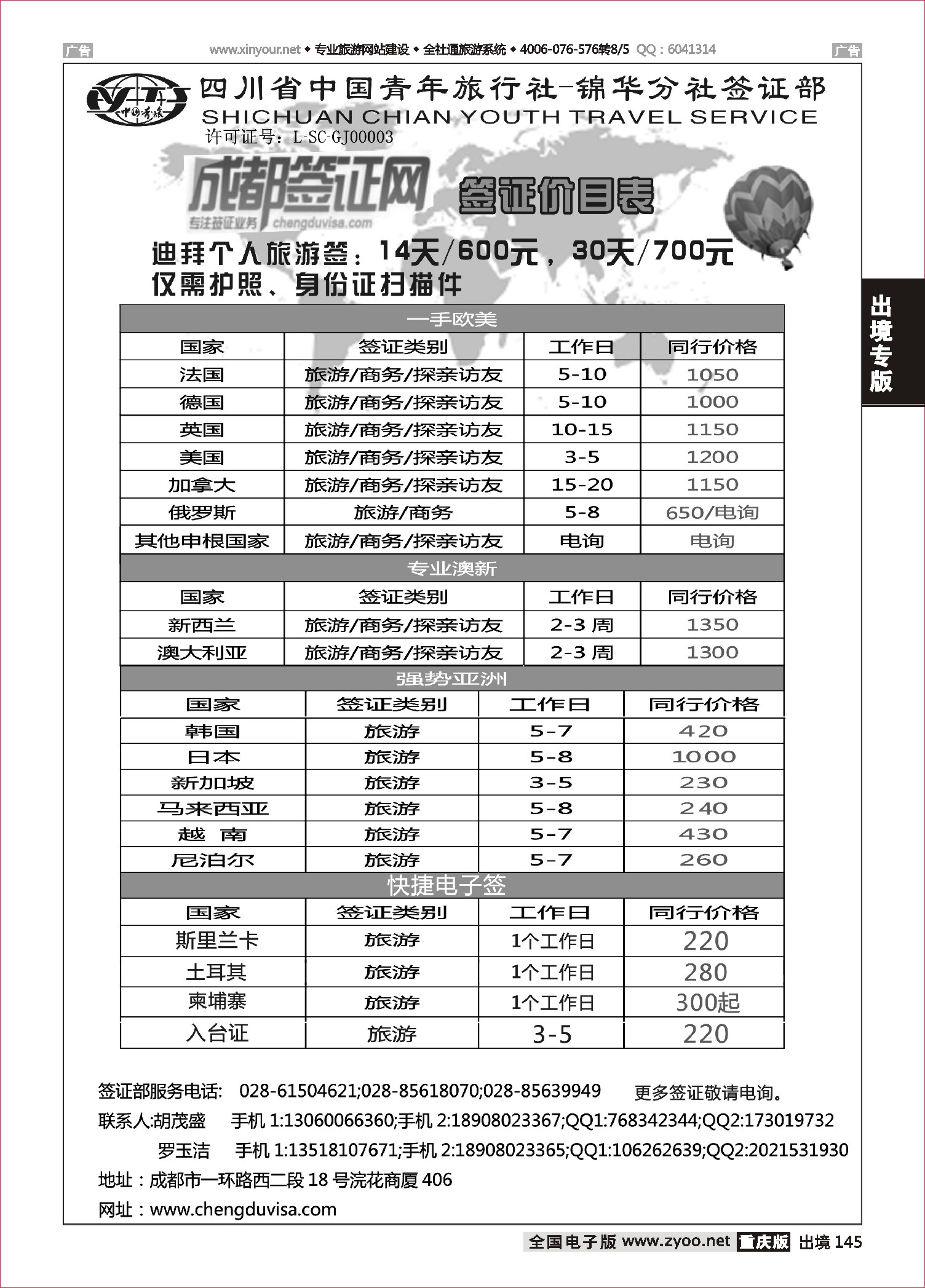 145  省青旅-锦华分社-签证