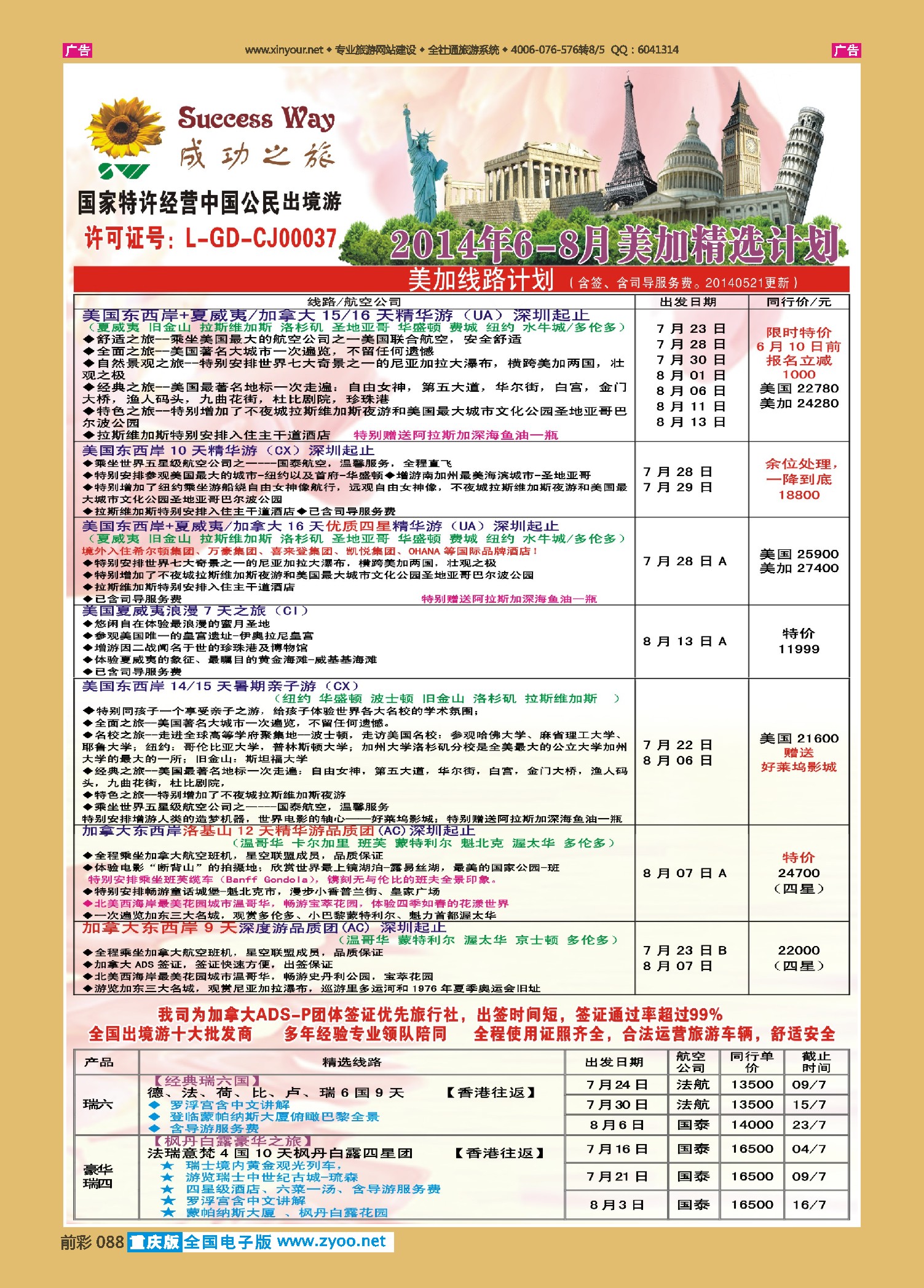 前彩088广州成功之旅－－欧洲、美洲、南美计划