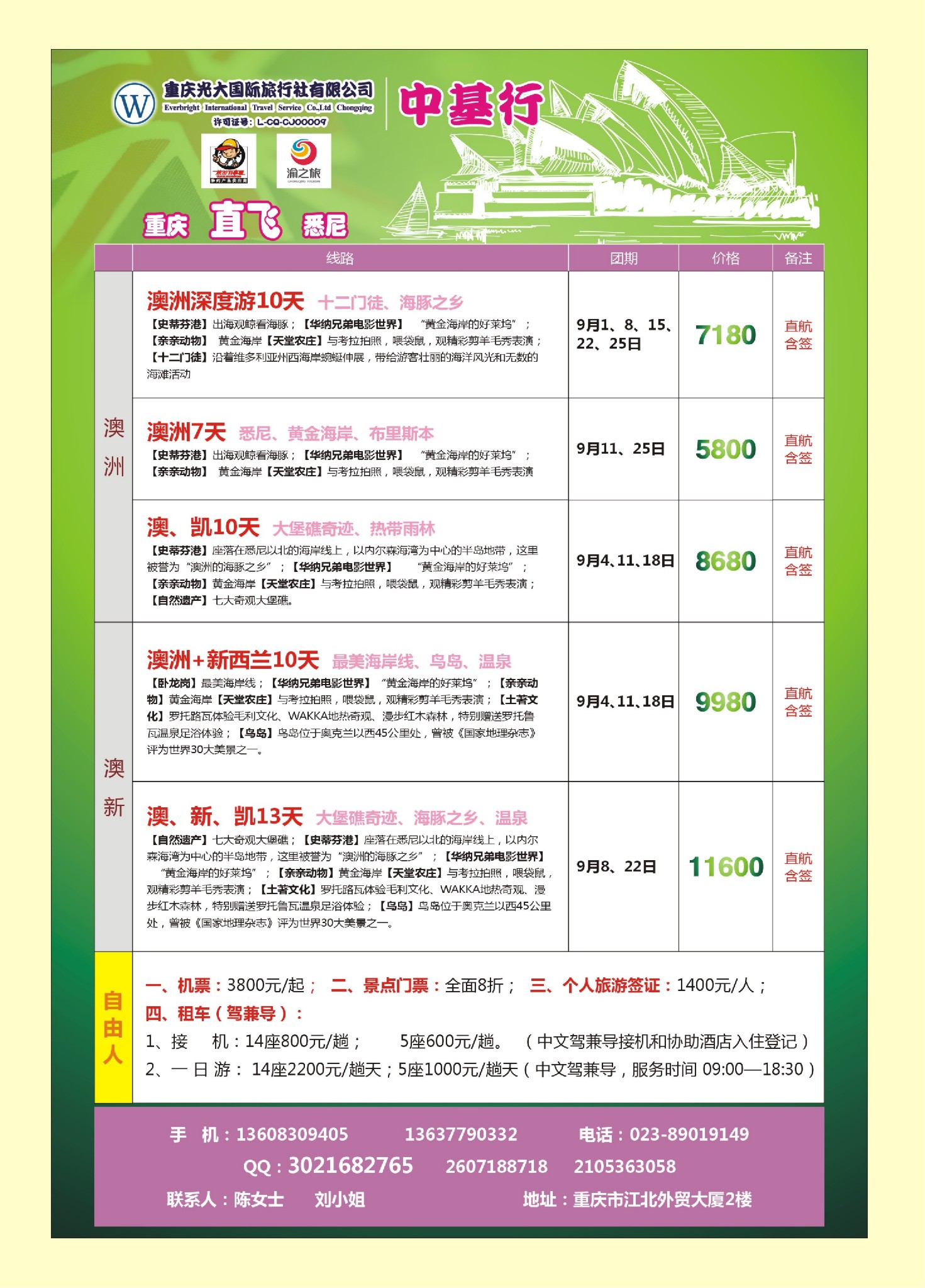 国际封三光大国旅-中基行-澳洲