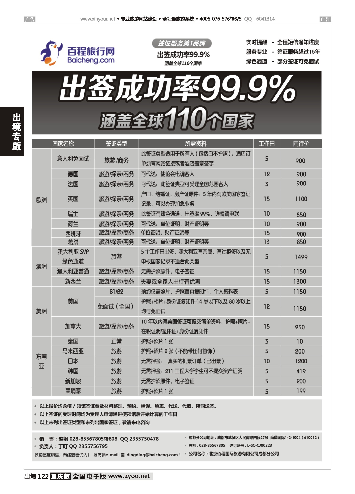 出境122北京佰程国际旅游有限公司成都分公司