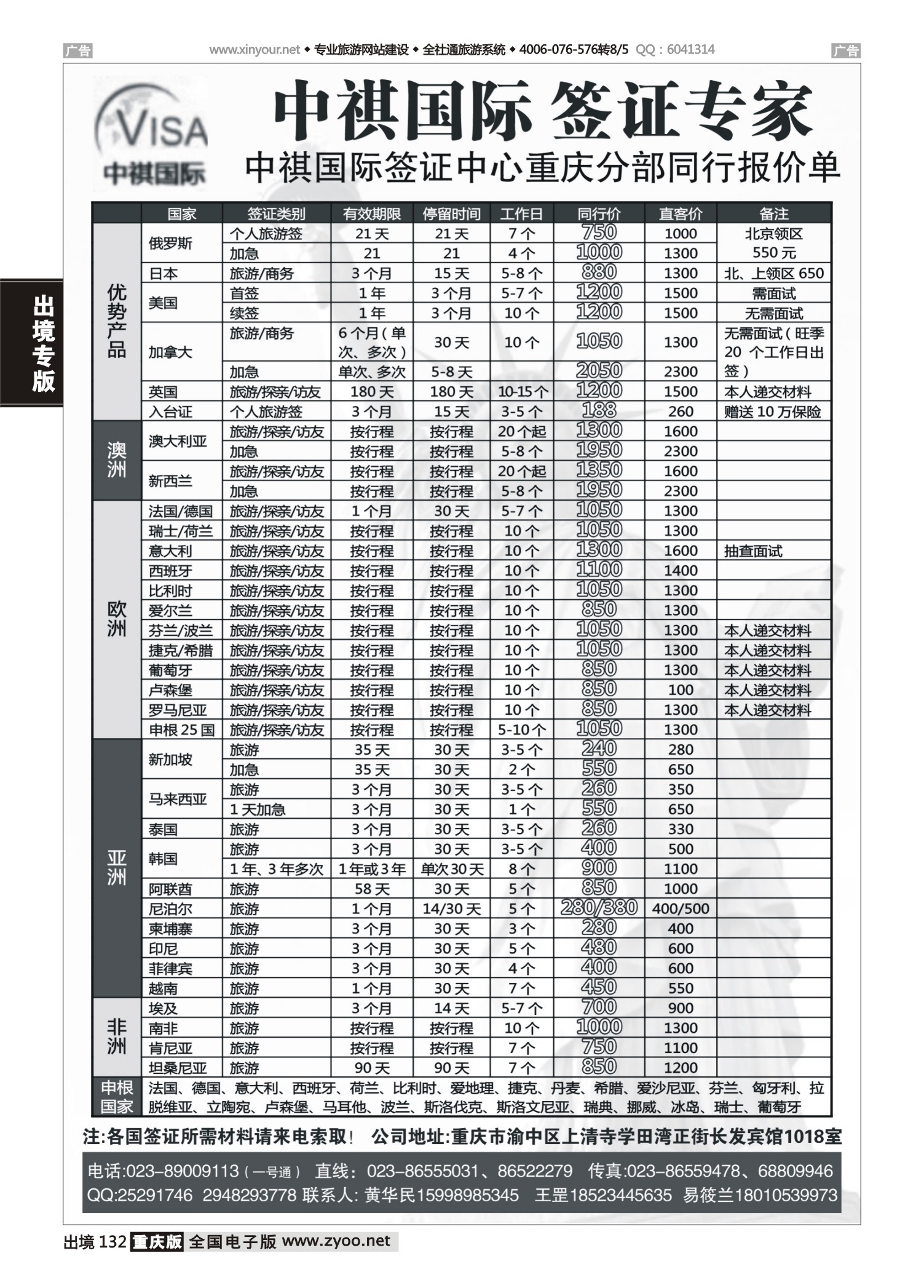 出境132中褀国际签证