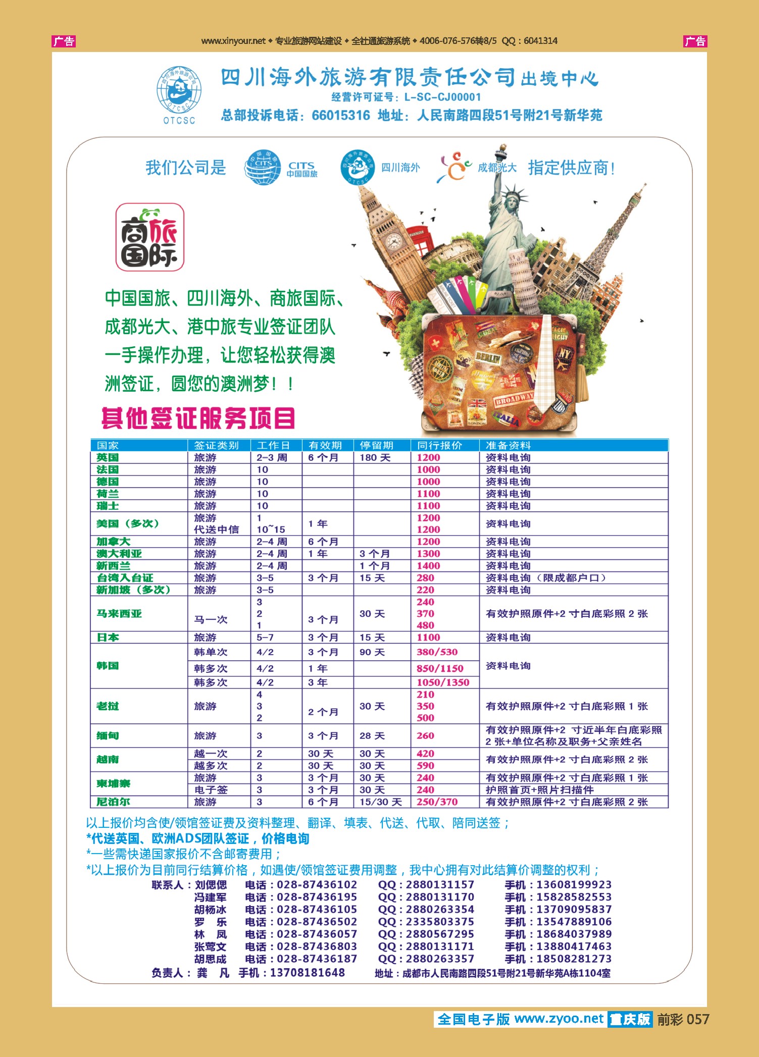 前彩057四川海外旅游-商旅假期-签证
