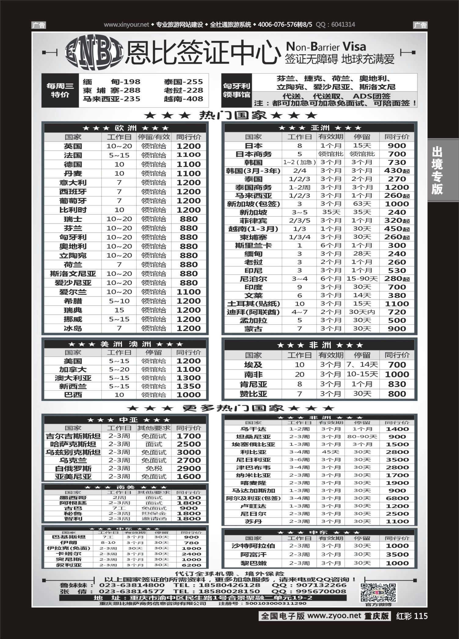 115  501   恩比签证-欧洲、亚洲、美洲、澳洲、非洲 