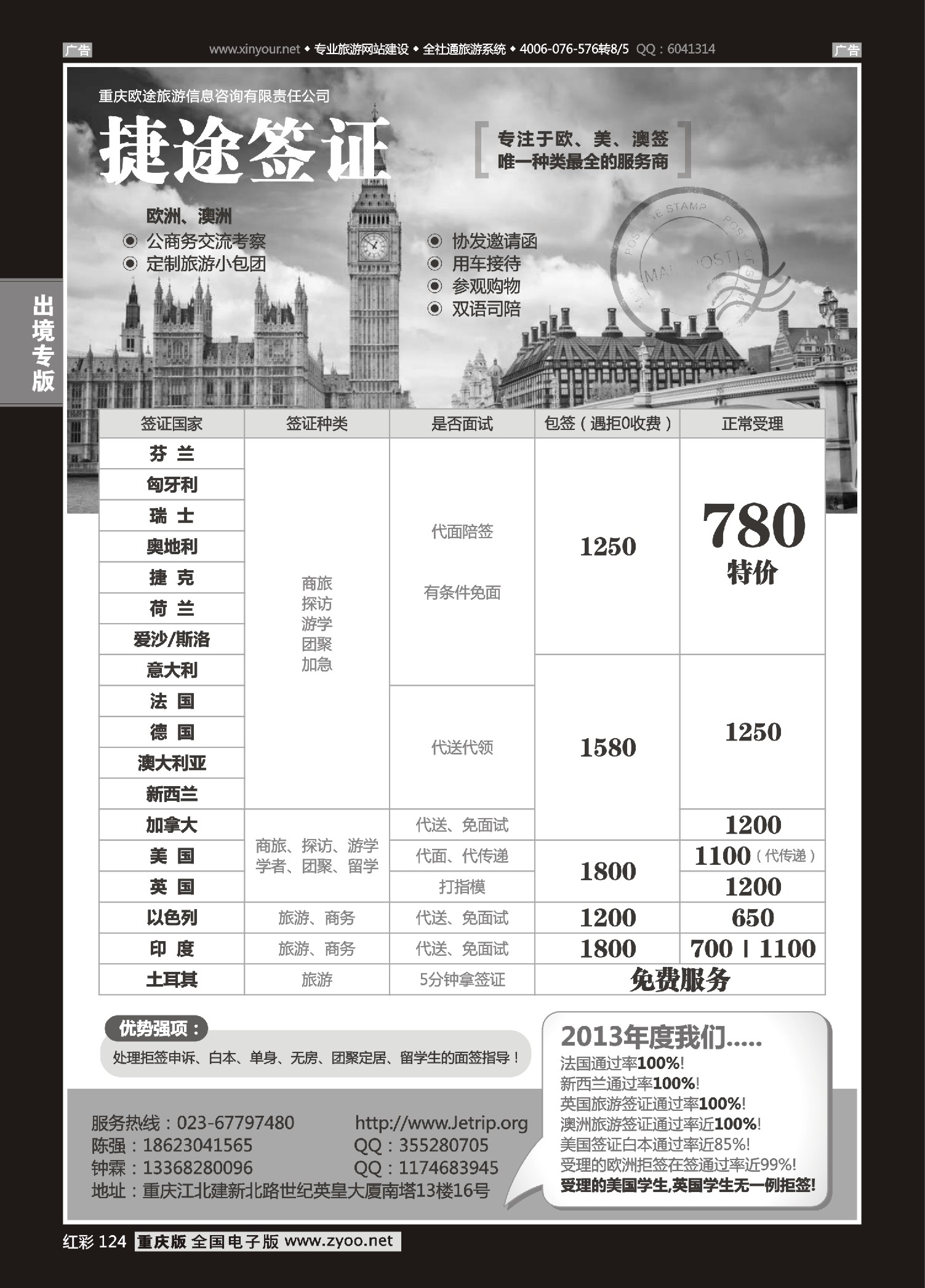 红彩124捷途签证--欧美澳？