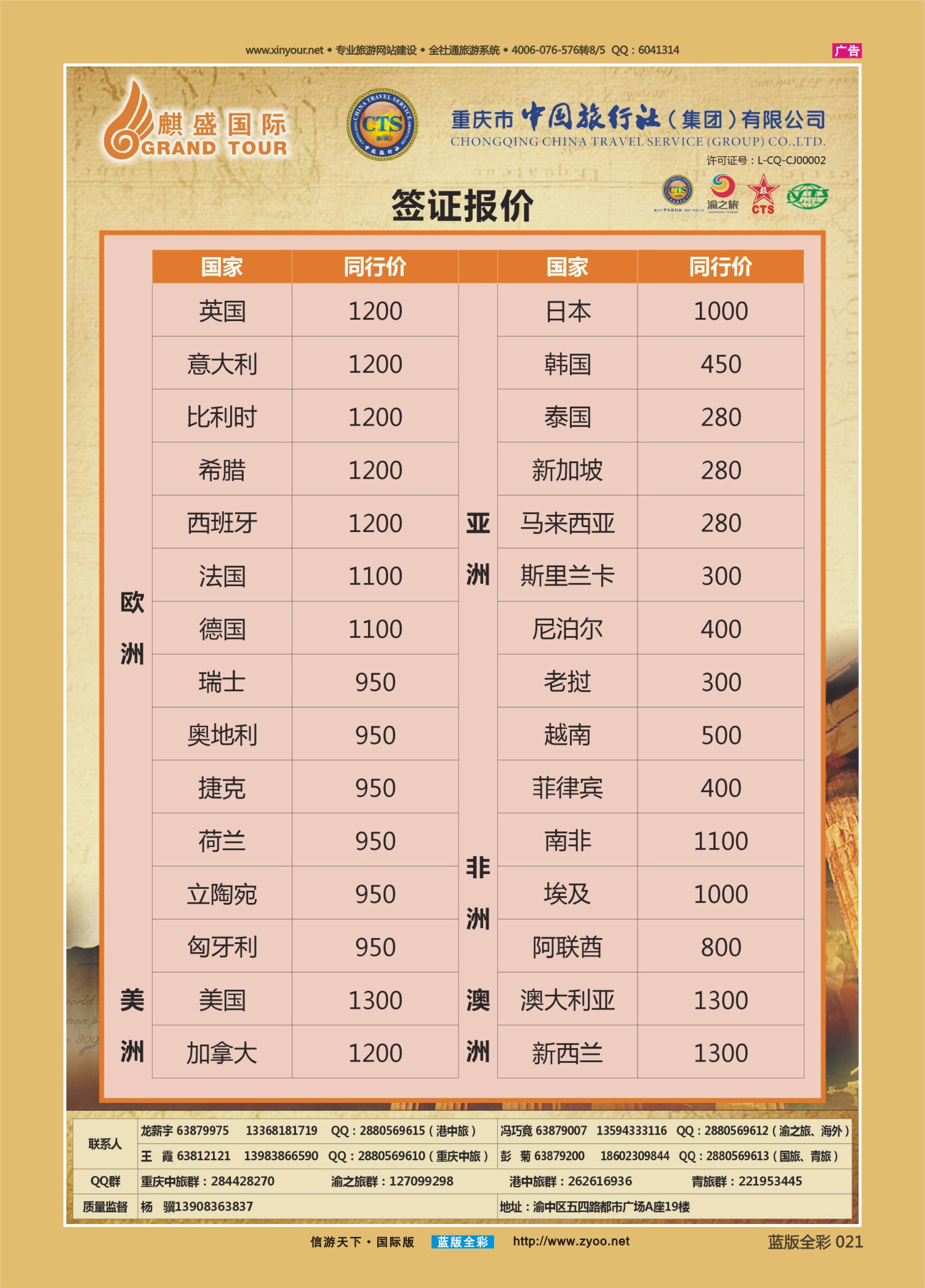 蓝21 519 中国旅行社-签证04 