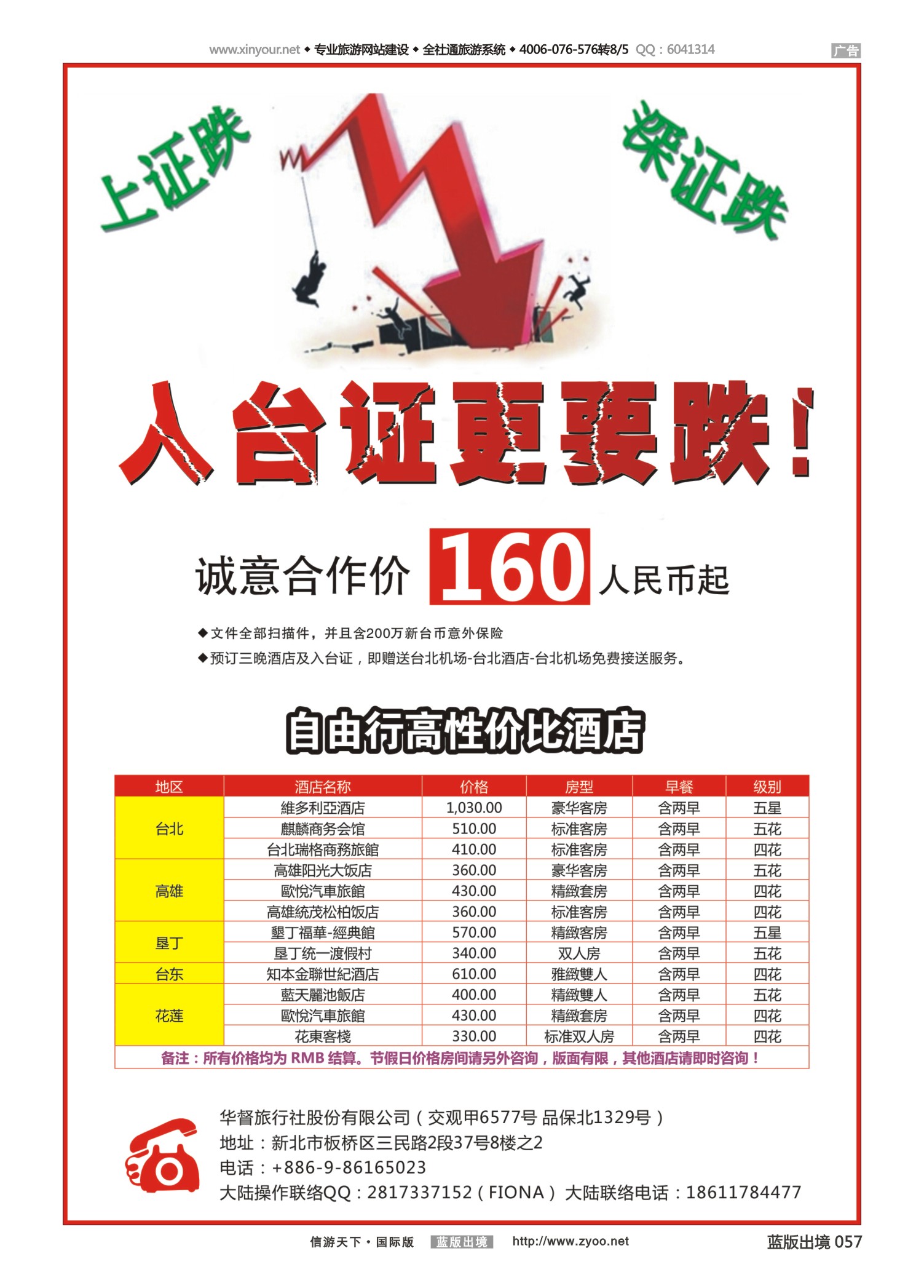 蓝57 521 台湾一手自由行入台证件