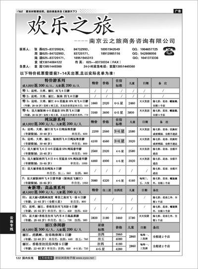 122 云南专线 欢乐之旅