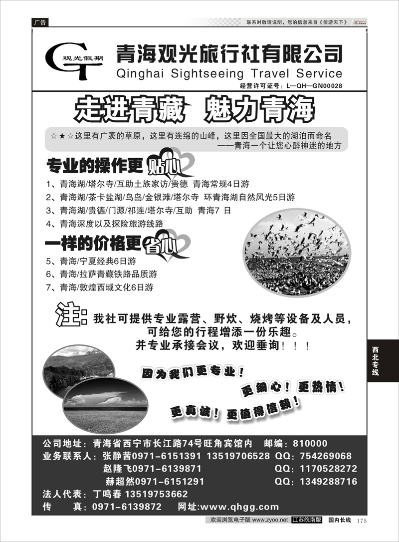 175 青海观光旅行社有限公司  西北专线