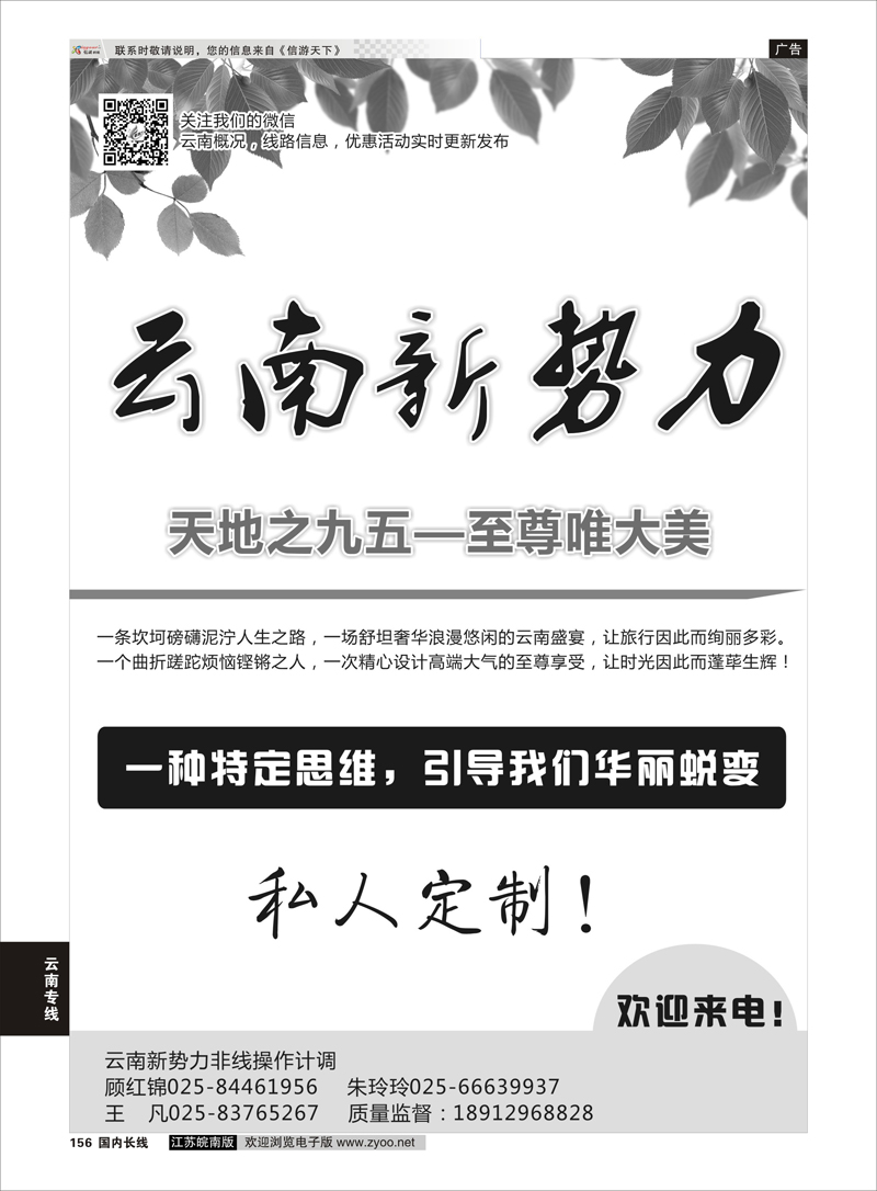 156 新势力-昆明义云天旅行社有限公司南京公司  云南专线