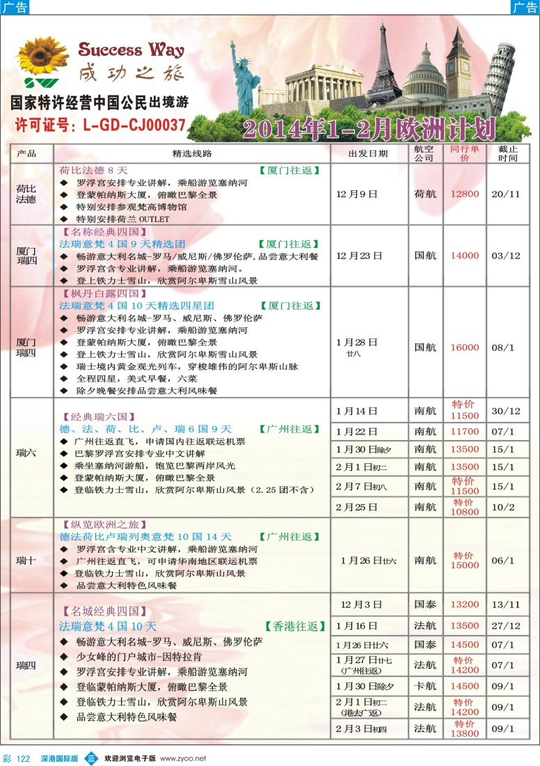 b彩122  成功之旅———欧洲计划