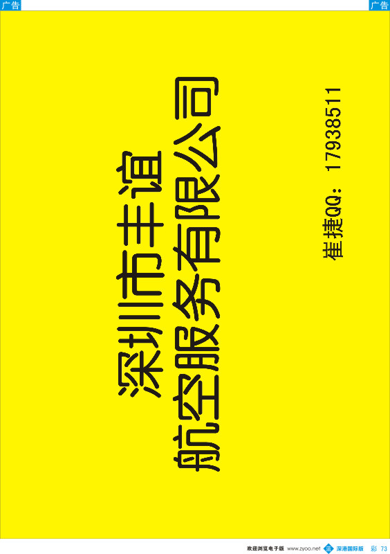 b彩073  深圳市丰谊航空服务有限公司 