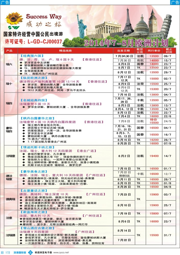 b彩172  成功之旅---欧洲计划