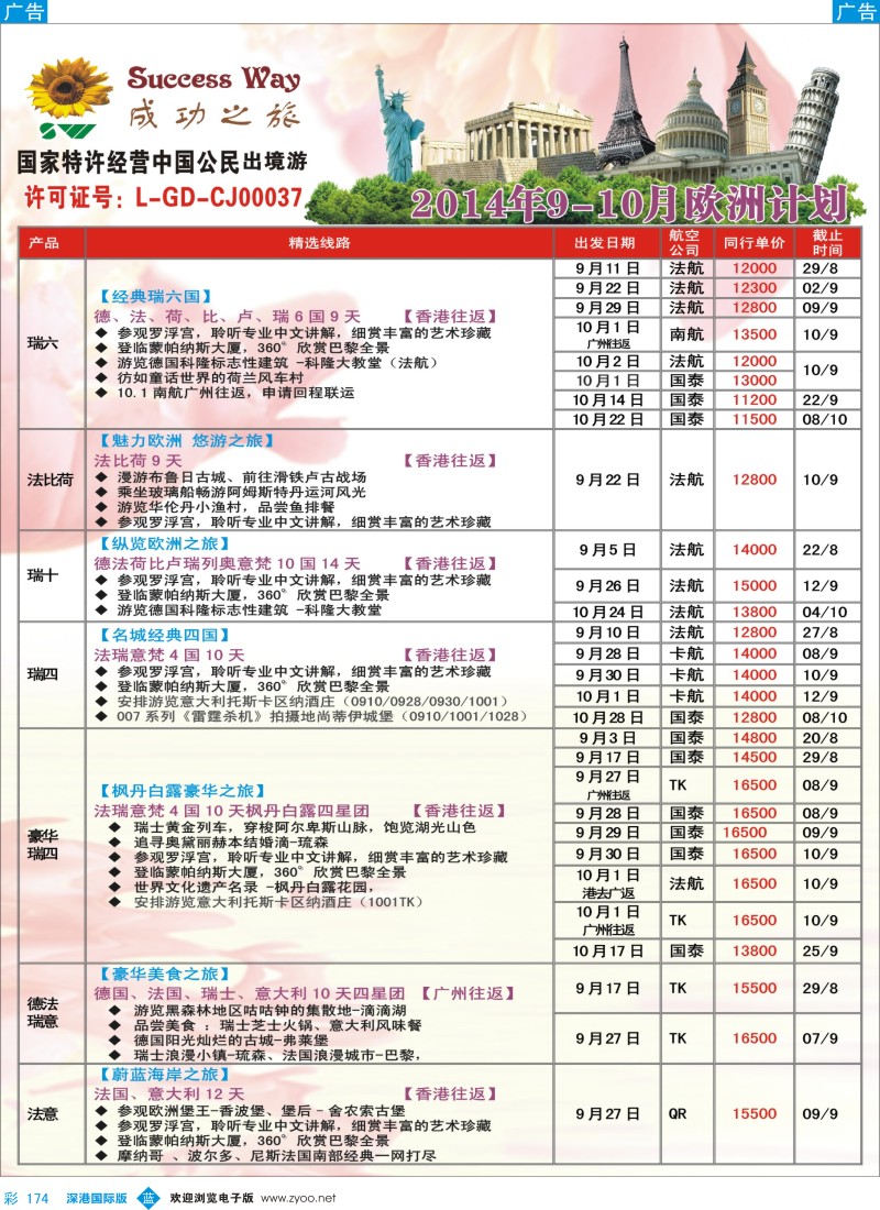 b彩174  成功之旅---欧洲计划
