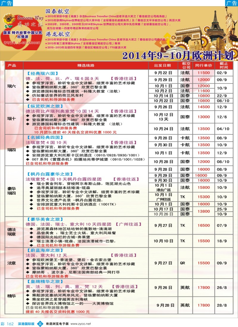 b彩162  成功之旅---欧洲计划