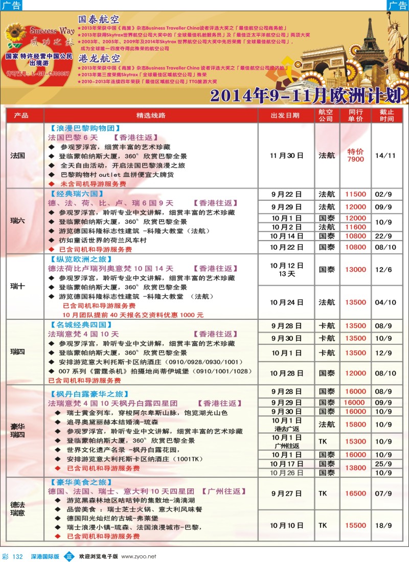 b彩132  成功之旅---欧洲计划