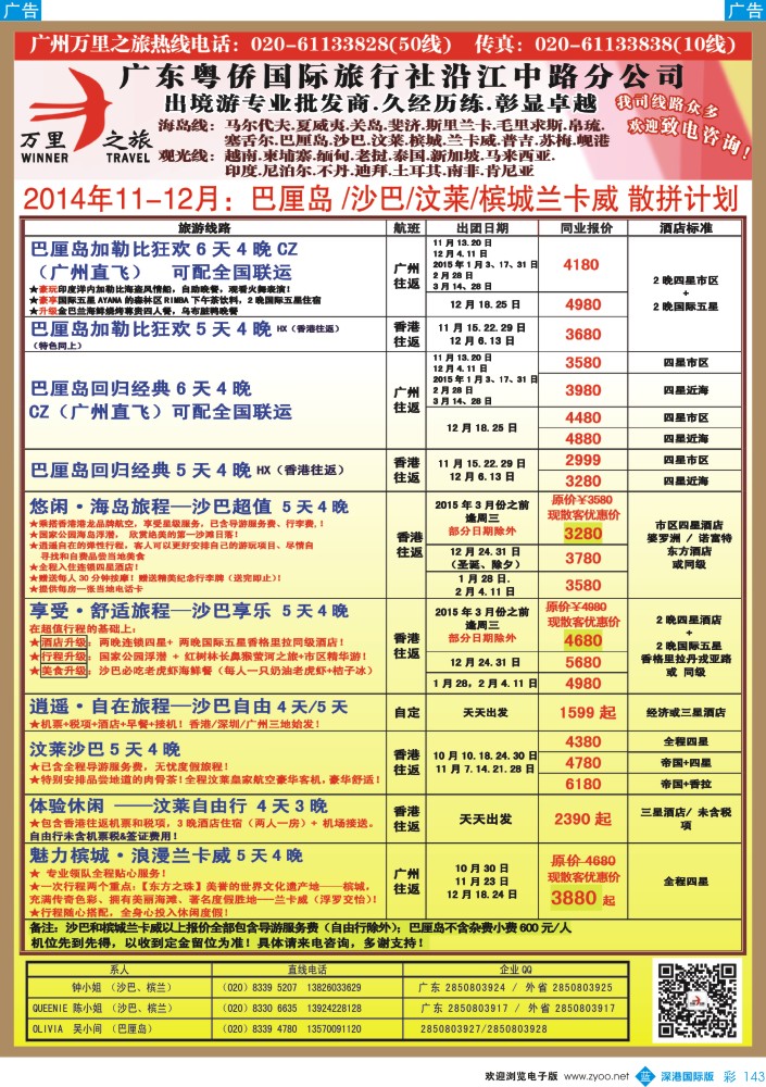 b彩143  万里之旅--海岛短线巴厘岛，沙巴，文莱，槟城，兰卡威同业计划