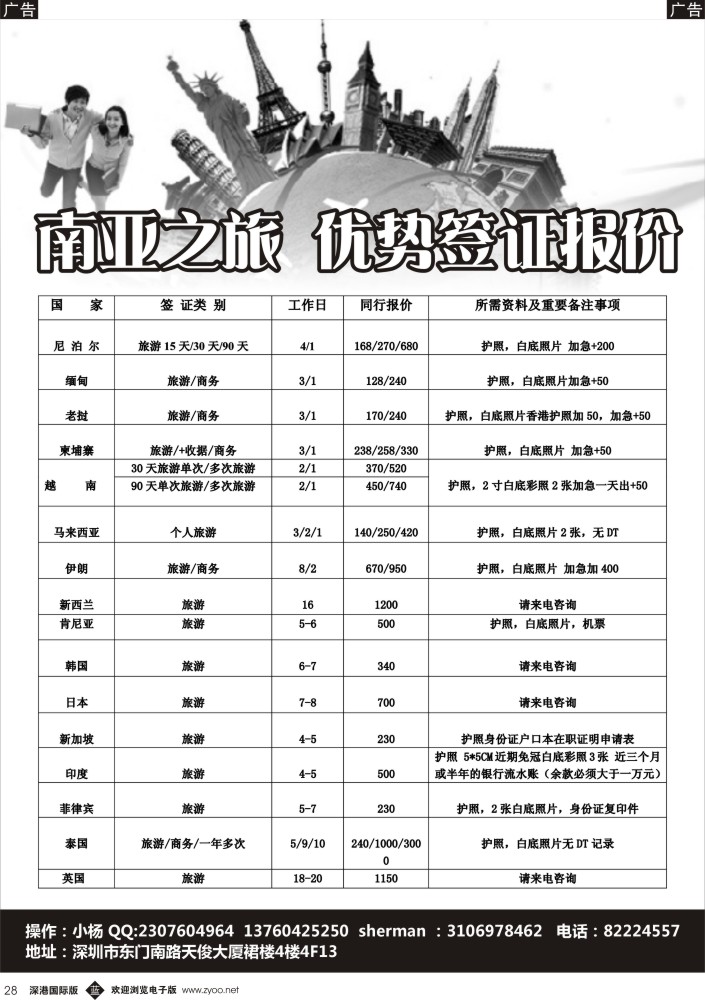 b黑028  南亚之旅签证