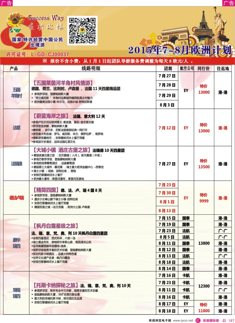 r彩167  广州成功之旅－－欧洲、美洲、南美计划