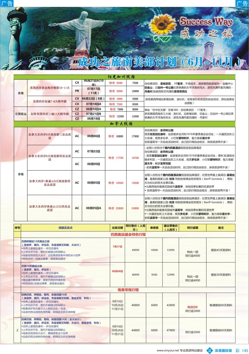 b彩145  广州成功之旅－－欧洲、美洲、南美计划