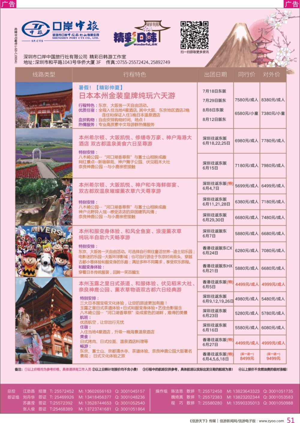 r彩051  深圳口岸中旅—日韩线
