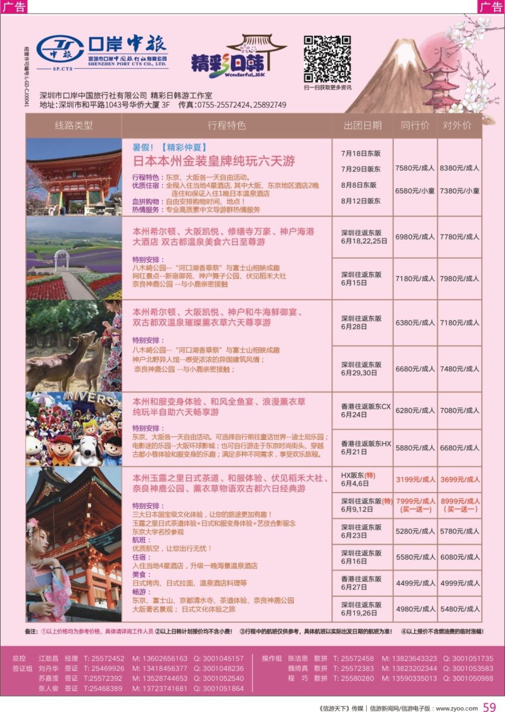 r彩059  深圳口岸中旅—日韩线