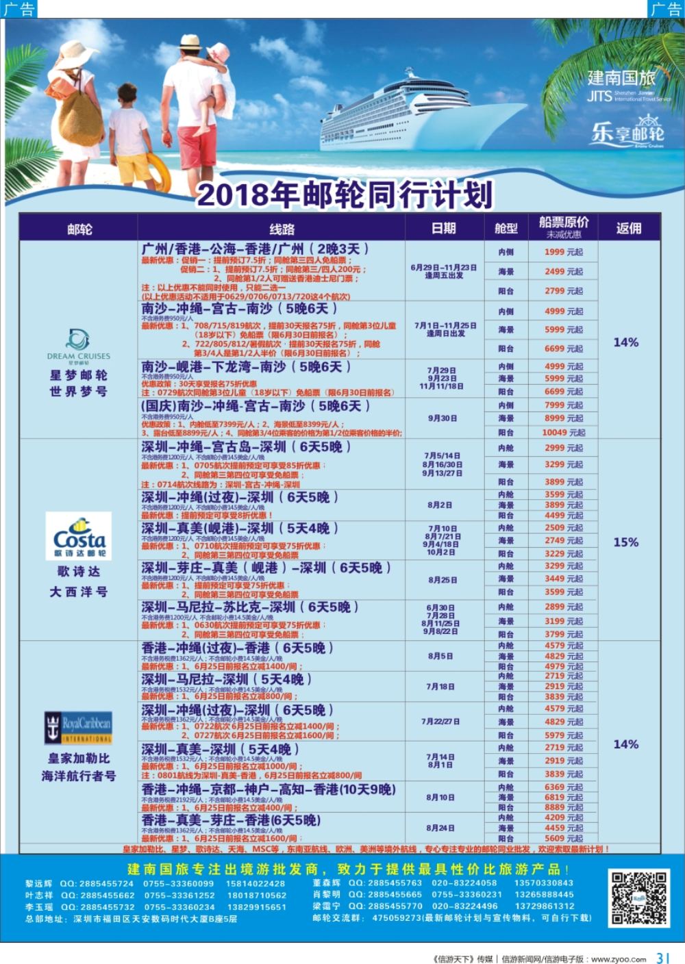 b彩031  建南国旅—邮轮专线