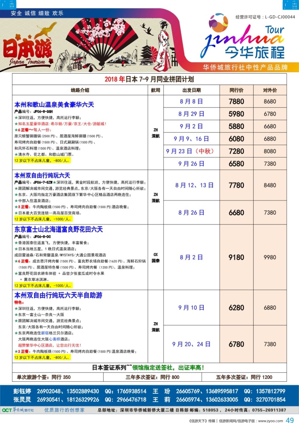 b彩049  今华旅程—华侨城日本计划