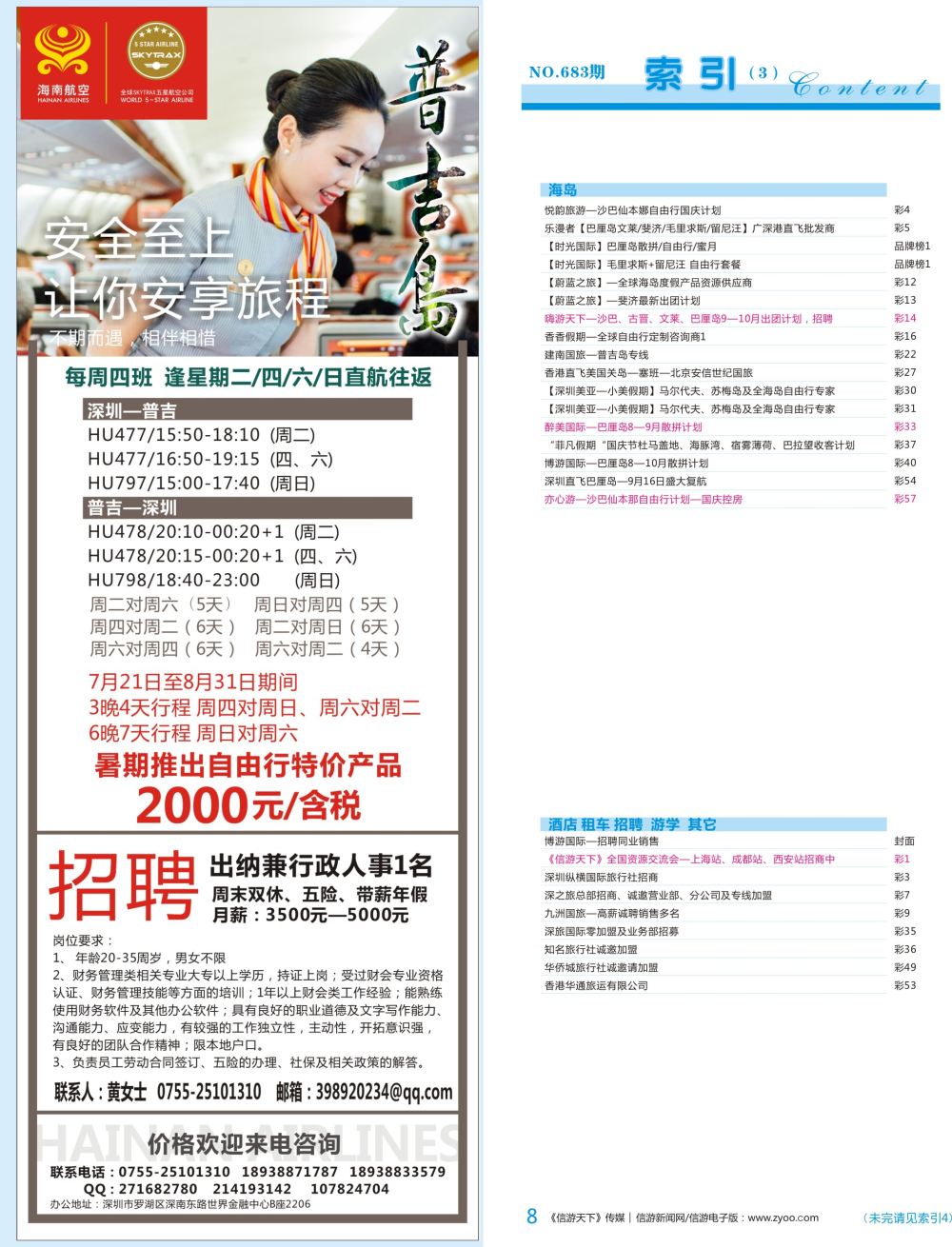 蓝彩008 683期 深港国际版 蓝版目录