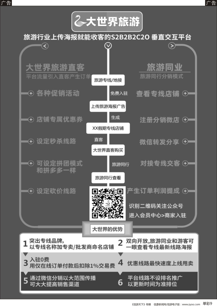 b单彩009  大世界旅游—专线上传海报就可收客