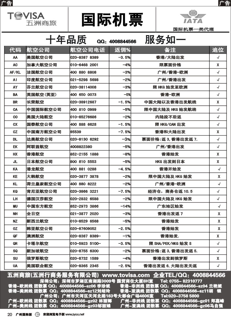 r020 五洲商旅（国际机票）