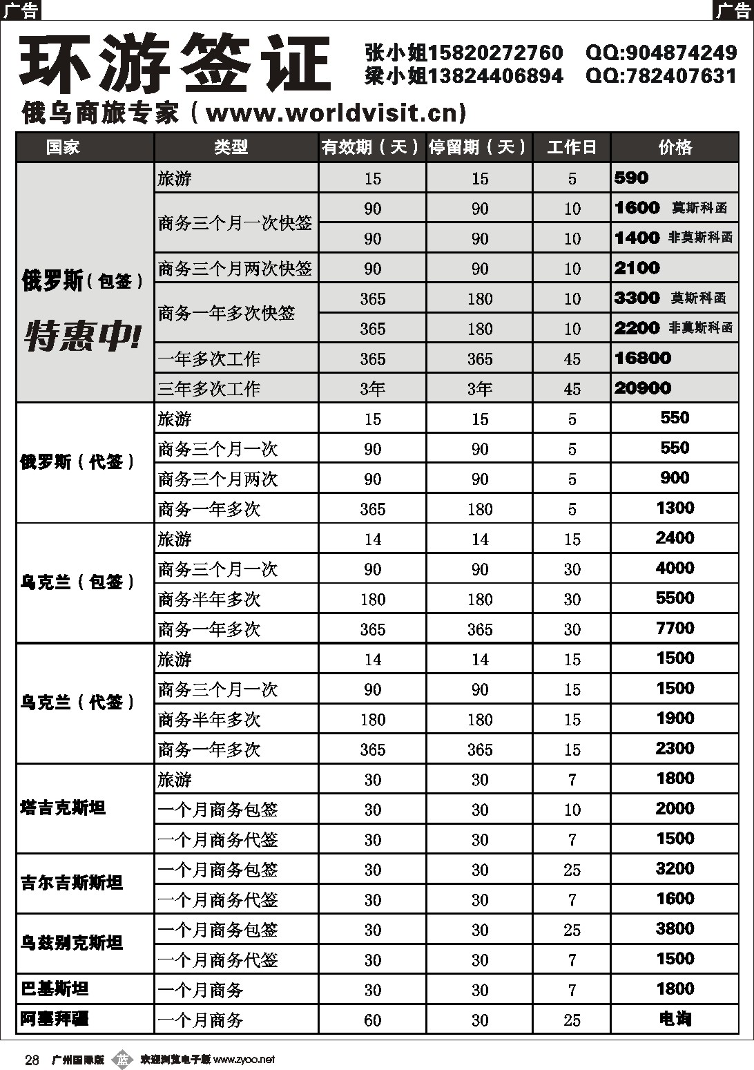 b028 环游签证-俄乌商旅专家