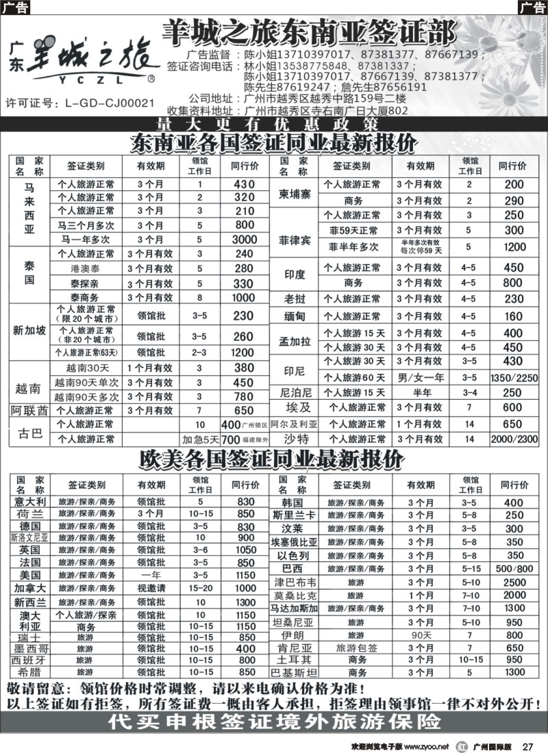r027 羊城之旅东南亚签证部