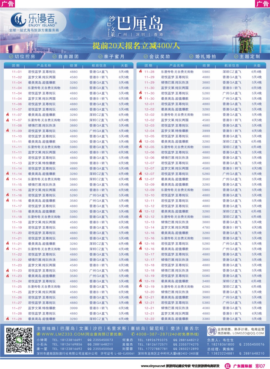 彩r007 乐漫者【巴厘岛、文莱、沙巴】天天发团