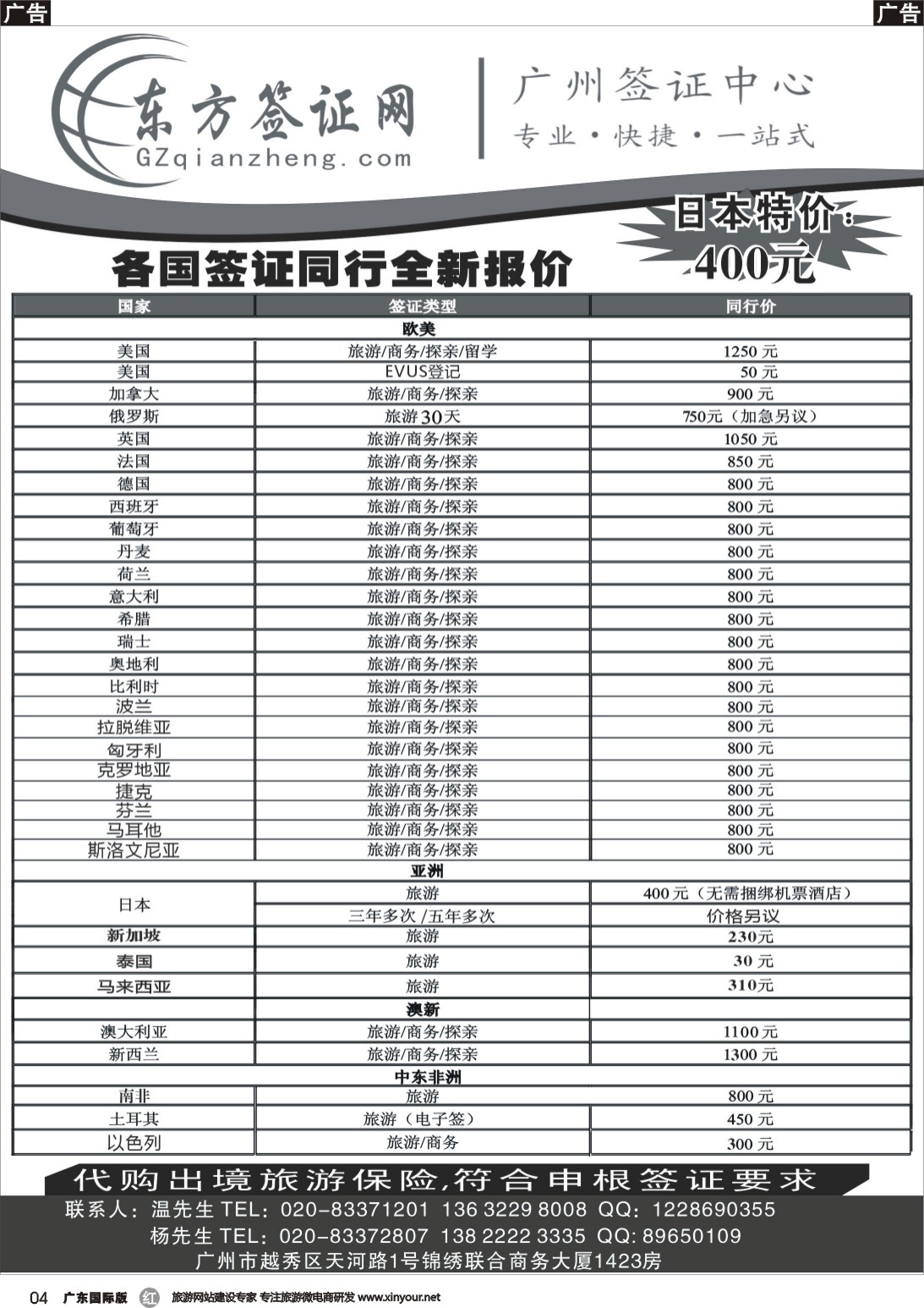 r004 东方签证网（广州国+广西国+云南国+贵州国）