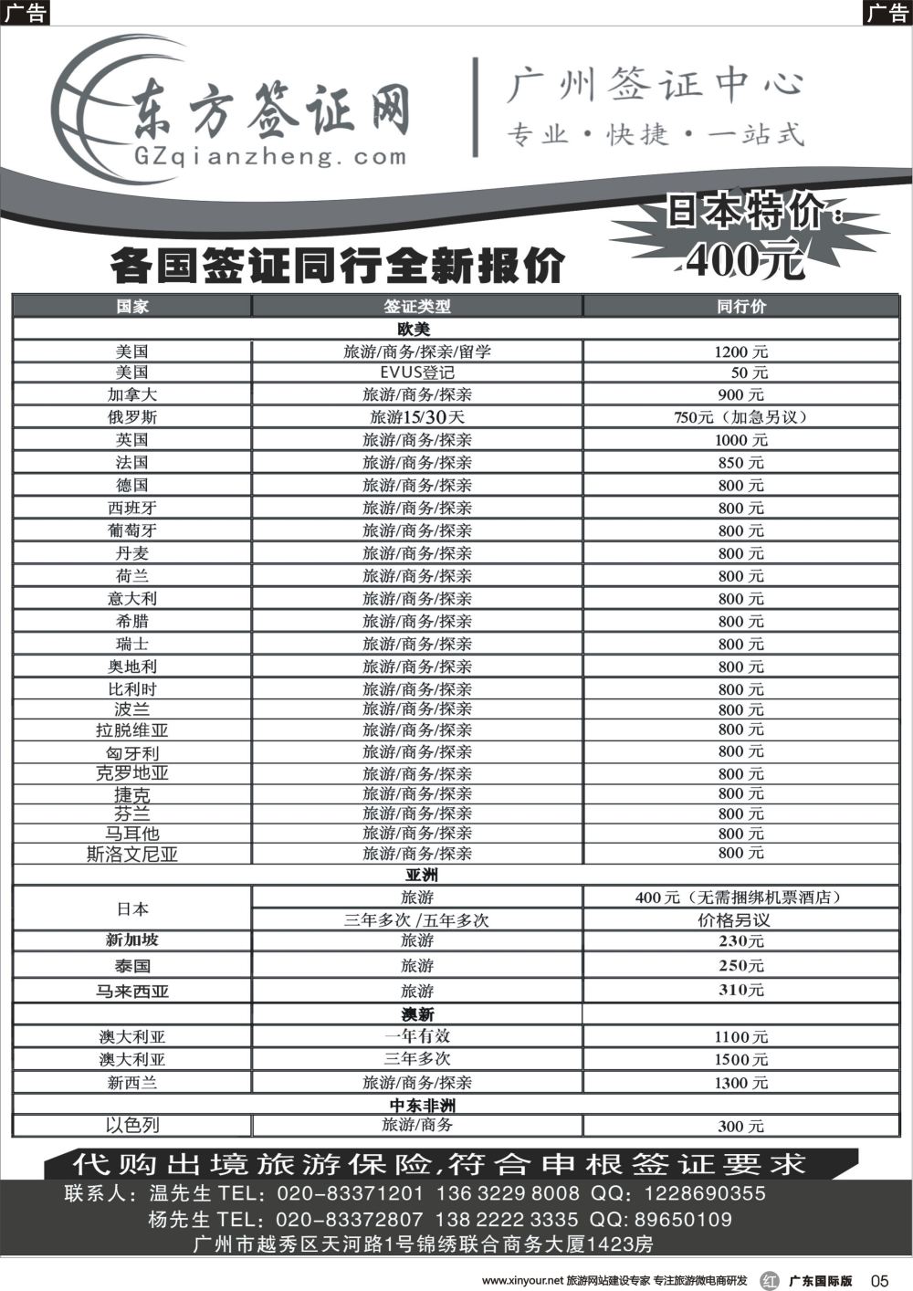 r005 东方签证网（广州国+广西国+云南国+贵州国）